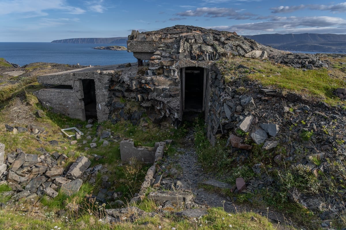 Kongsfjord was occupied during WWII (remnants in Veines)