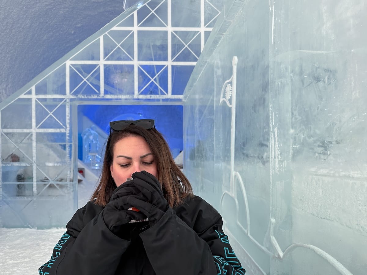 Attempting to drink my beer with frozen hands