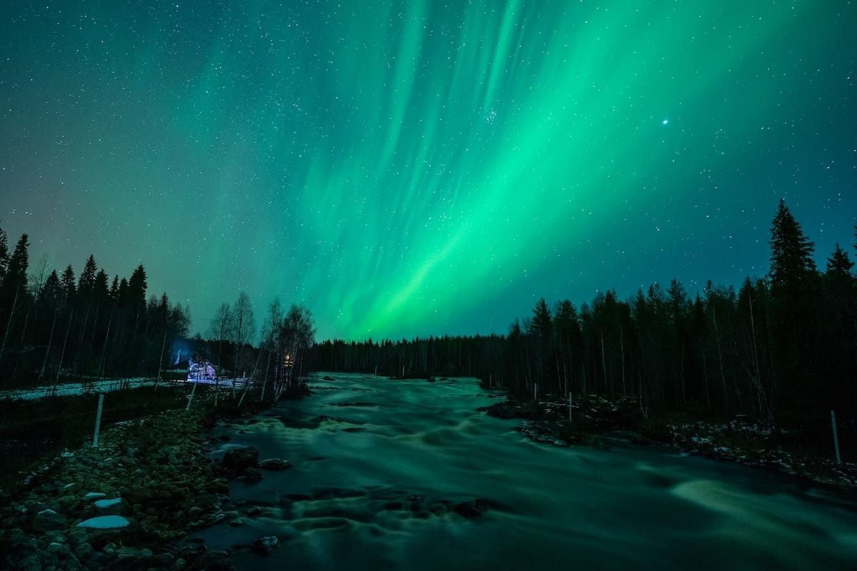 Northern lights in early October in Rovaniemi