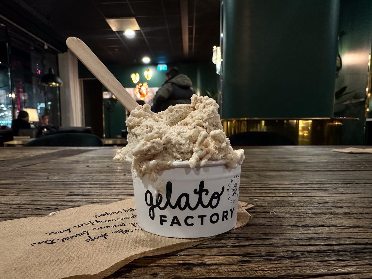 Cinnamon bun gelato at Robert's Coffee