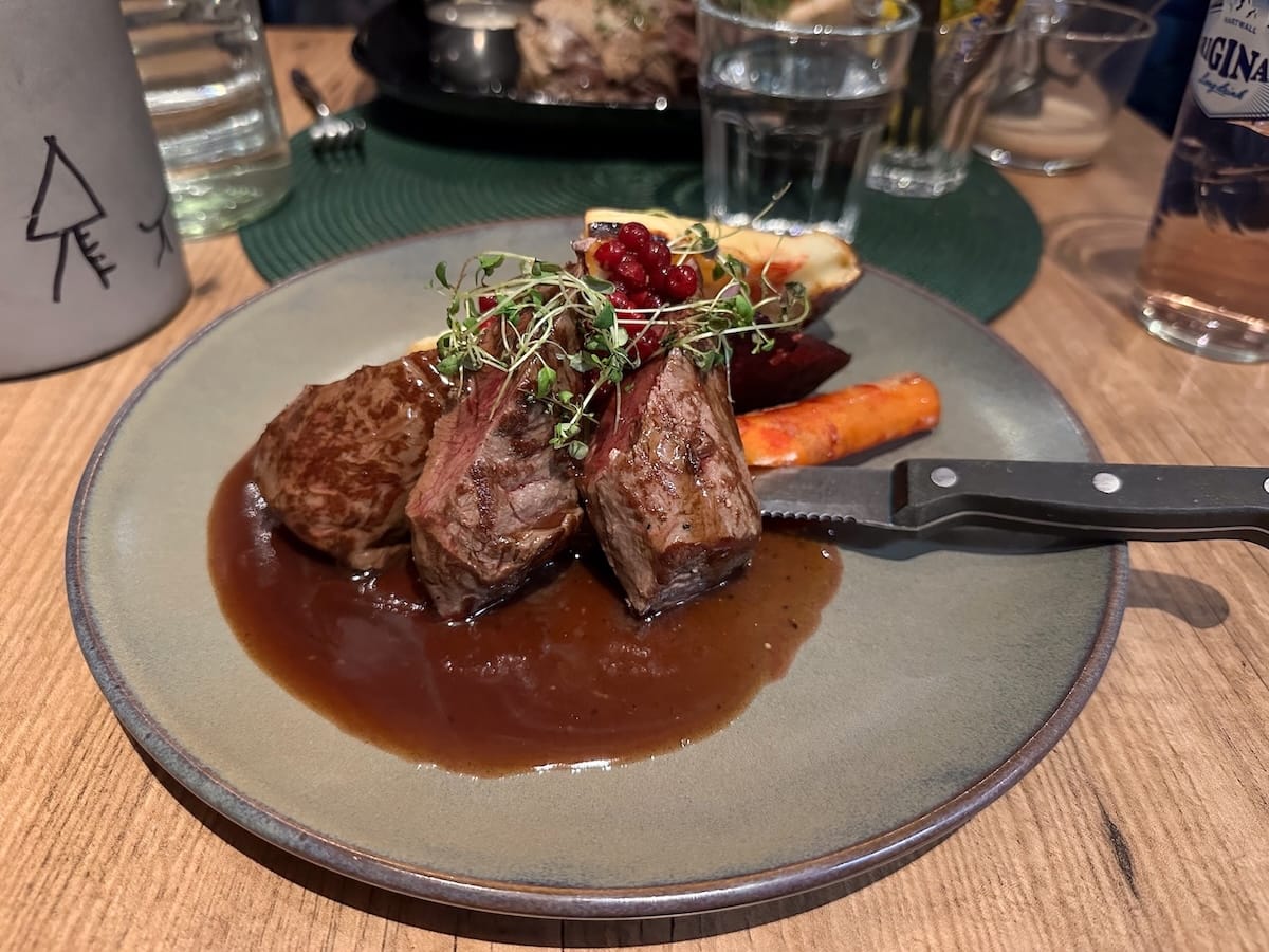 Reindeer steak at NiliPoro