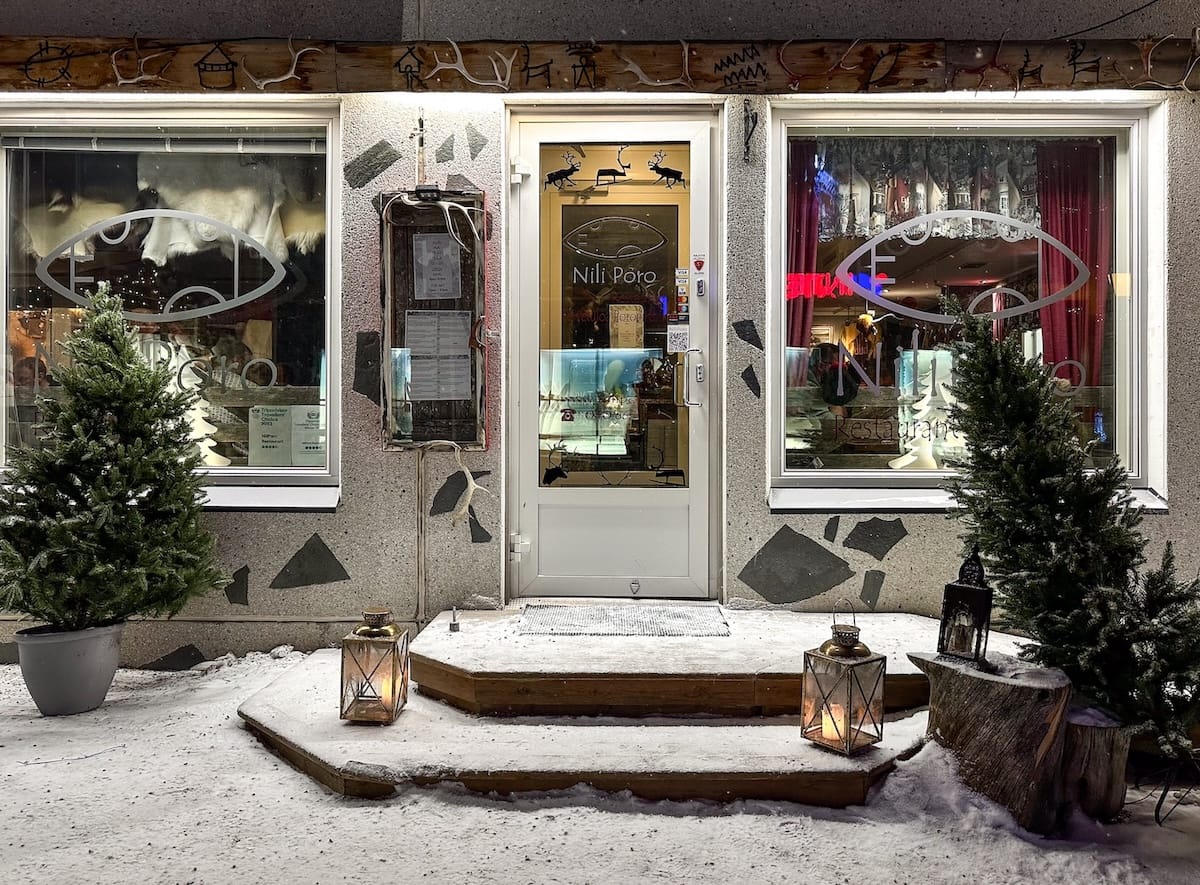 Outside NiliPoro at night