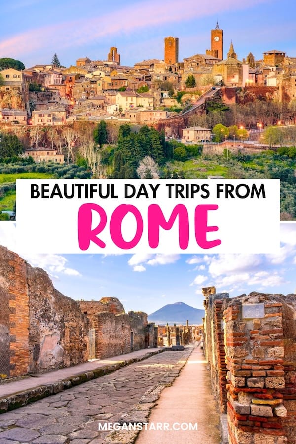 Are you looking for the best day trips from Rome, Italy? This guide includes some of my top picks – from jaw-dropping nature to cute villages… and more! Click to learn more! | Rome day trips | Places to visit near Rome | Places near Rome | Rome itinerary | Things to do in Rome | What to do in Rome | Villages Near Rome | Weekend Breaks from Rome | Day tours from Rome