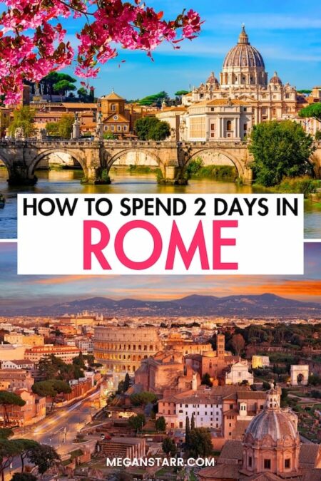 Are you looking for the best way to spend two days in Rome? This is the ultimate 2-day Rome itinerary, from what to do to where to eat (and even stay). I explain how to maximize your time in Rome without missing out on any of the fun! Click to learn more. | Weekend in Rome | Visit Rome | Things to do in Rome | What to do in Rome | Itinerary Rome | 2 days in Rome | Day trip to Rome | Travel to Rome | Rome sightseeing | Rome restaurants | Rome hotels | Where to stay in Rome | Hotels in Rome | Rome travel guide | Rome 2-day itinerary | Rome two-day itinerary | Rome day trip