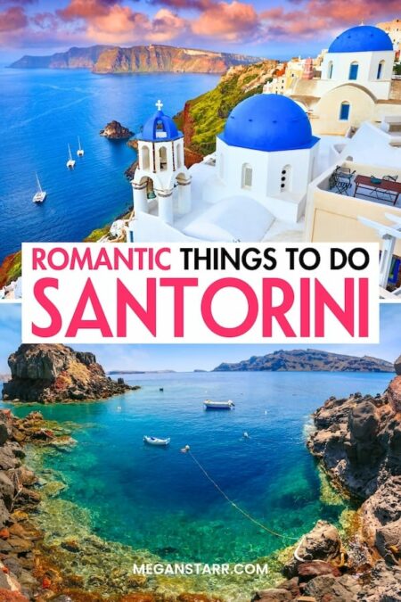 Are you looking for romantic things to do in Santorini? This guide will help you find the most adorable Santorini attractions, museums, restaurants, and landmarks to add to your itinerary! Save this Santorini honeymoon bucket list for later! | Santorini things to do | What to do in Santorini | Santorini landmarks | Santorini sightseeing | Santorini museums | Santorini restaurants | Santorini travel guide | Santorini itinerary | Things to do for couples in Santorini