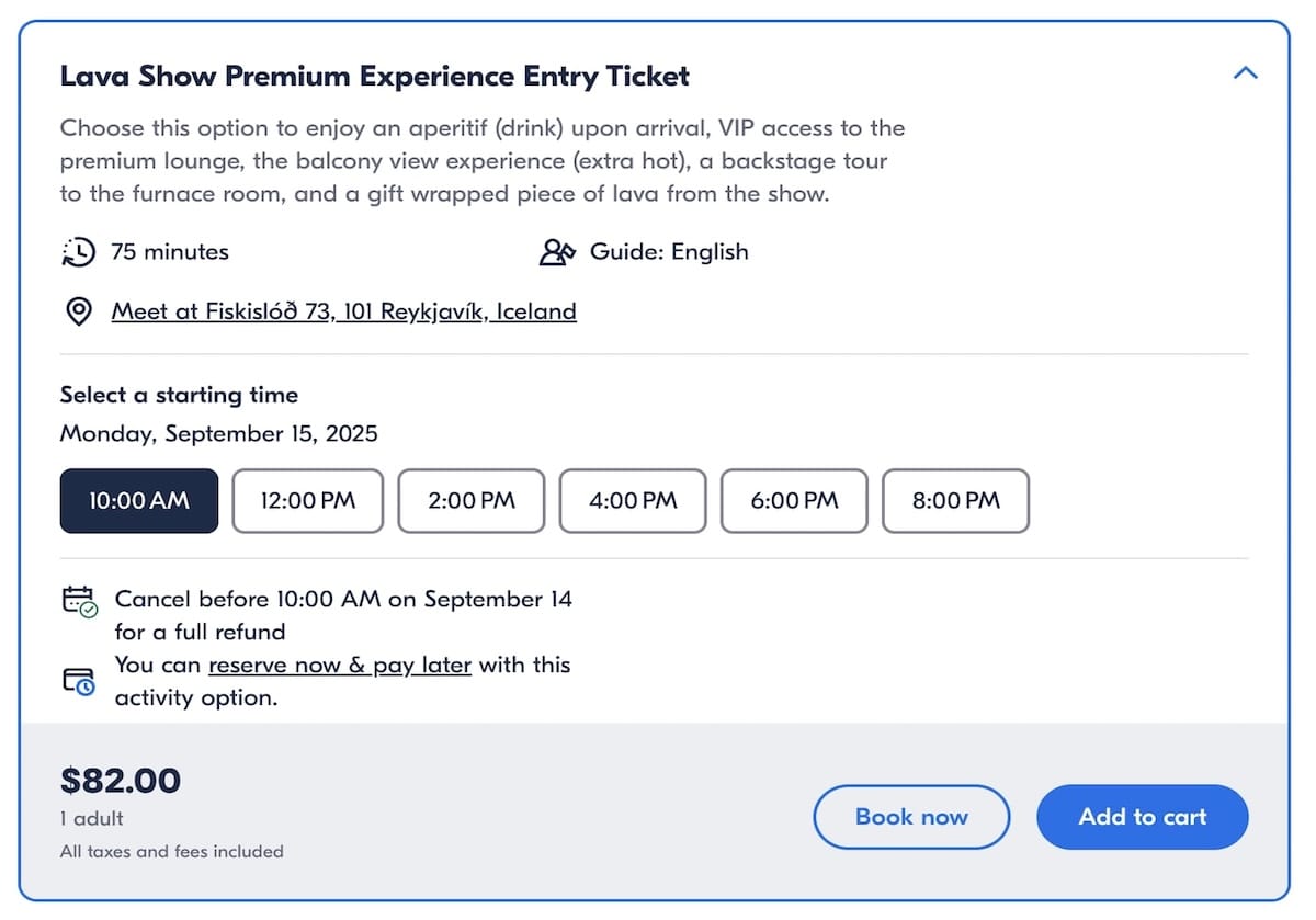Premium experience