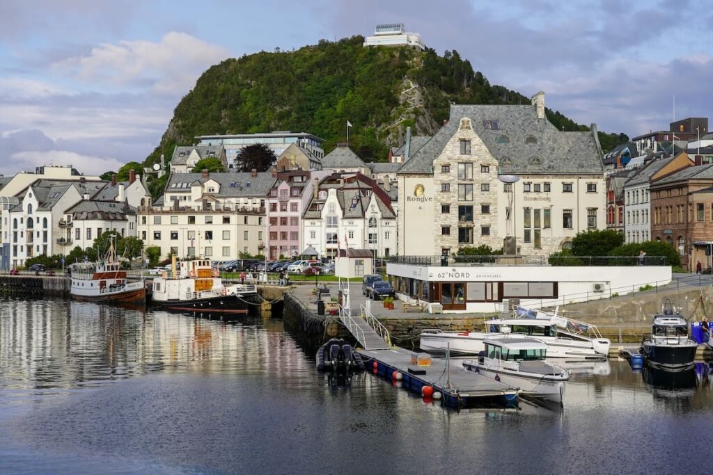 Buildings around beautiful Ålesund