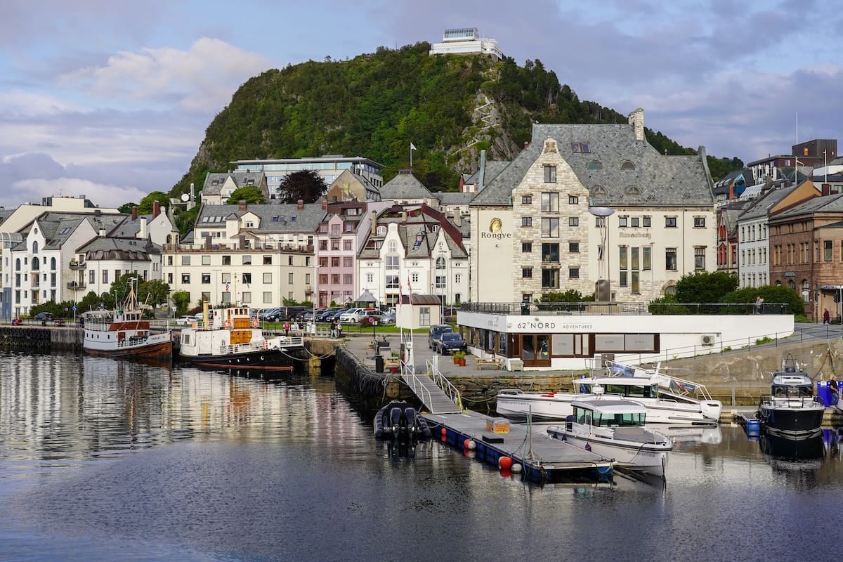 Buildings around beautiful Ålesund