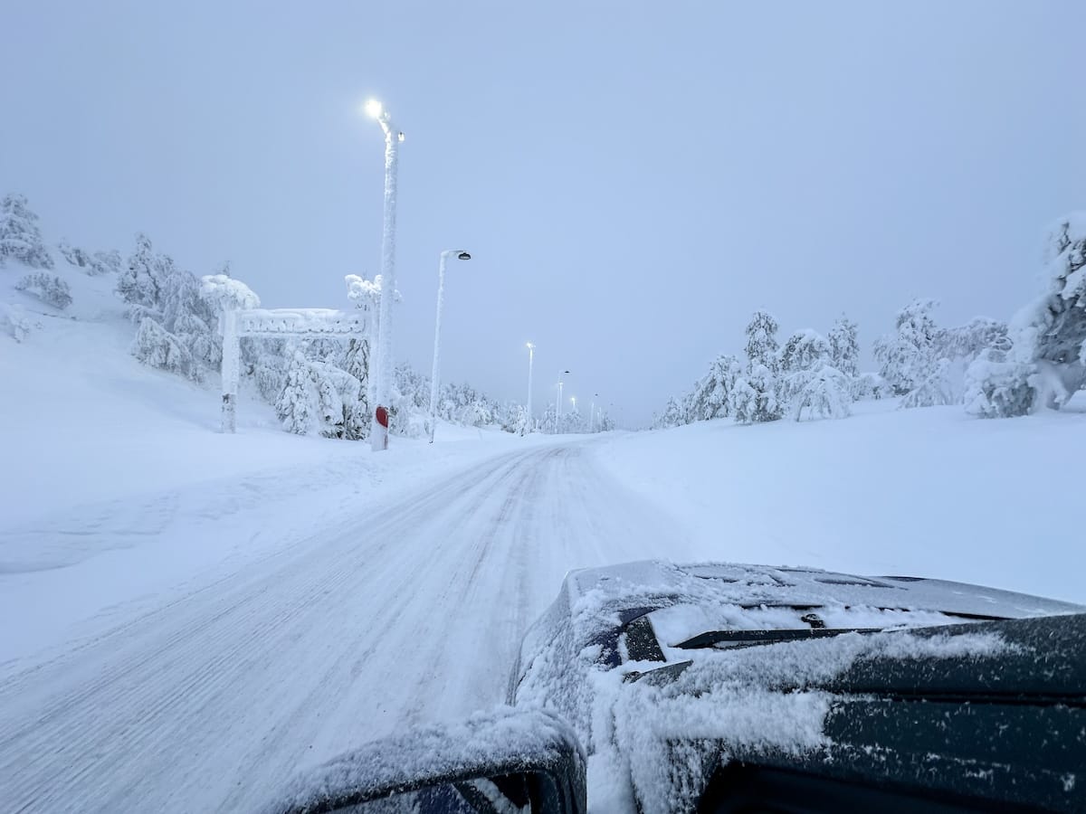 Driving during winter in Lapland