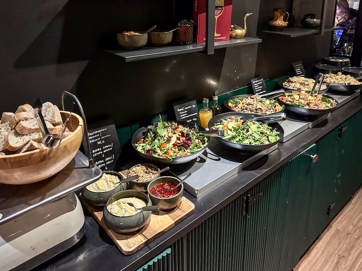 Lunch buffet (appetizer section) at Gustav