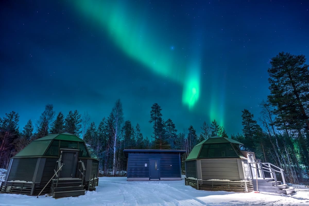 The SnowHotel is a great place to see the aurora from any angle!
