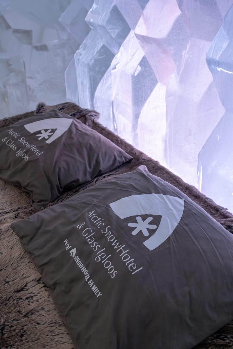 You can stay overnight in one of the rooms at the SnowHotel!