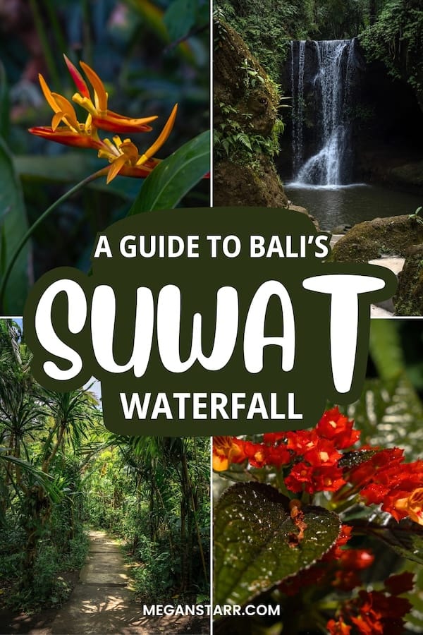 Are you looking to visit some waterfalls near Ubud and are considering Suwat Waterfall? This is your how-to guide, including what to know, tips, and more! | Things to do in Ubud | Waterfalls in Bali | Bali waterfalls | Gianyar waterfalls | Waterfalls in Gianyar | Ubud waterfalls | Waterfalls near Ubud | What to do in Ubud | Ubud day trips | Day trips in Bali | Places to visit in Bali