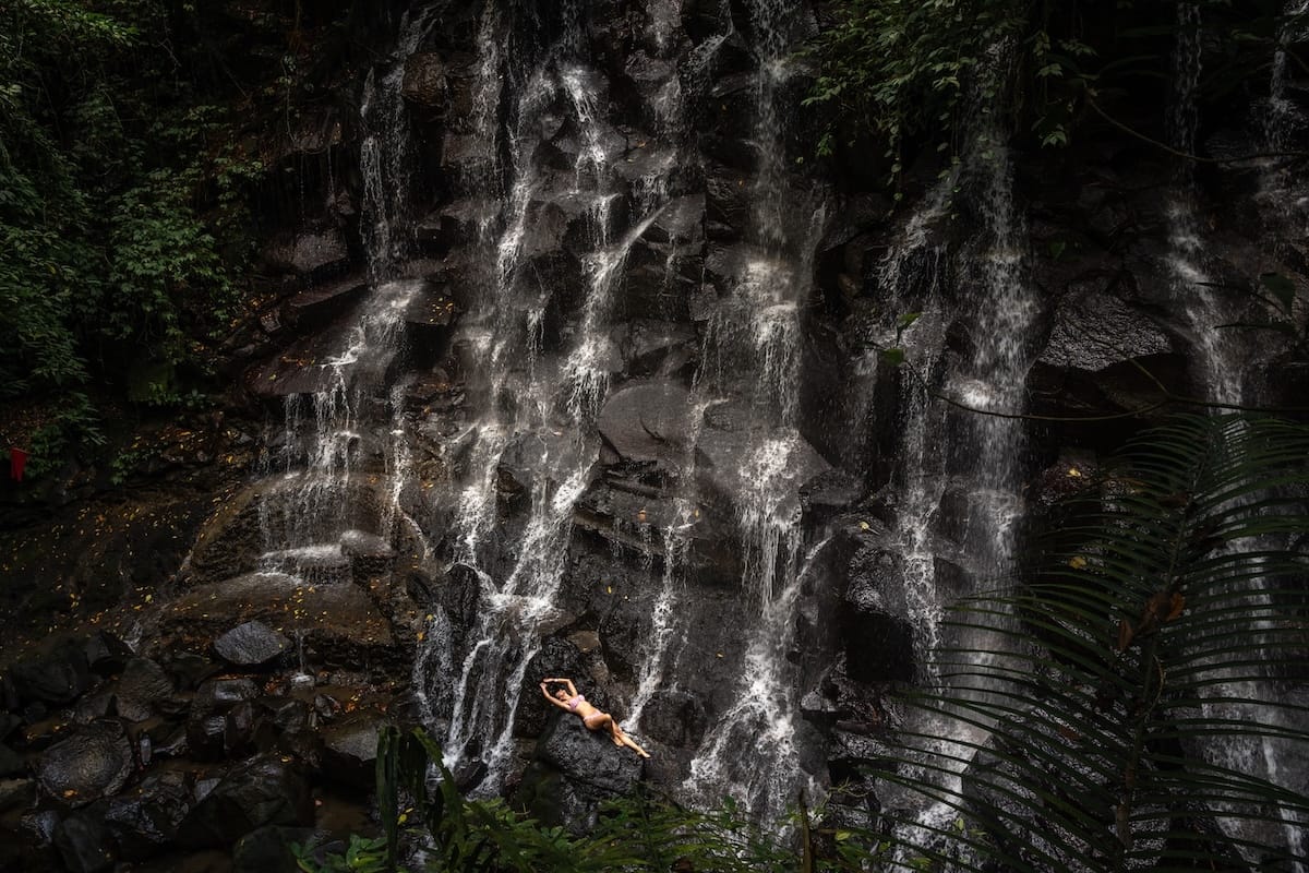 This is a view point of Kanto Lampo Waterfall from across the water