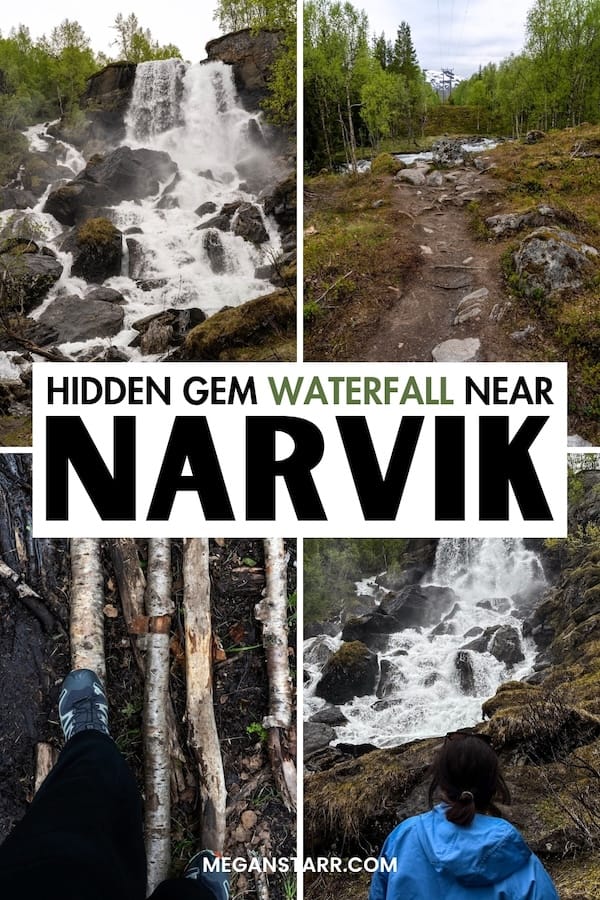 Are you planning to visit Sir Henri's Waterfall in Norway? This is one of the best stops between Bardufoss and Narvik and my guide details how to visit this gem! | Waterfalls in Norway | Off the path Norway | Norway waterfalls | Hidden gems in Norway | Waterfalls near Tromsø | Waterfalls near Bardufoss | Things to do in Bardufoss | Waterfalls near Narvik | Narvik waterfalls | Bardufoss waterfalls
