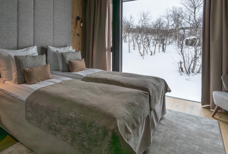 My room at Santa's Hotel Rakka in Kilpisjärvi, Finland