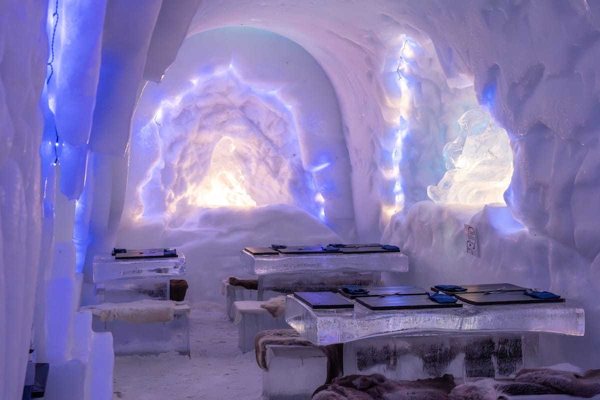 Ice restaurant at Snowman World in Rovaniemi
