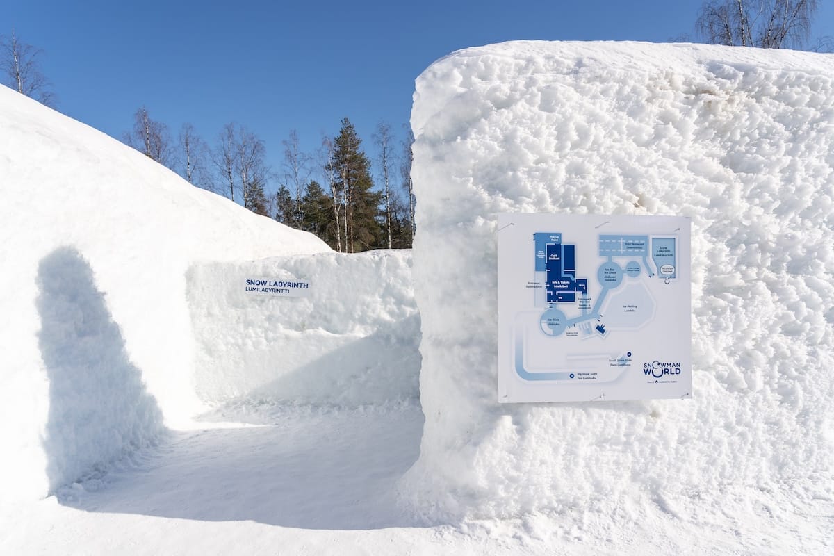 Snow maze at Snowman World at Santa Claus Village