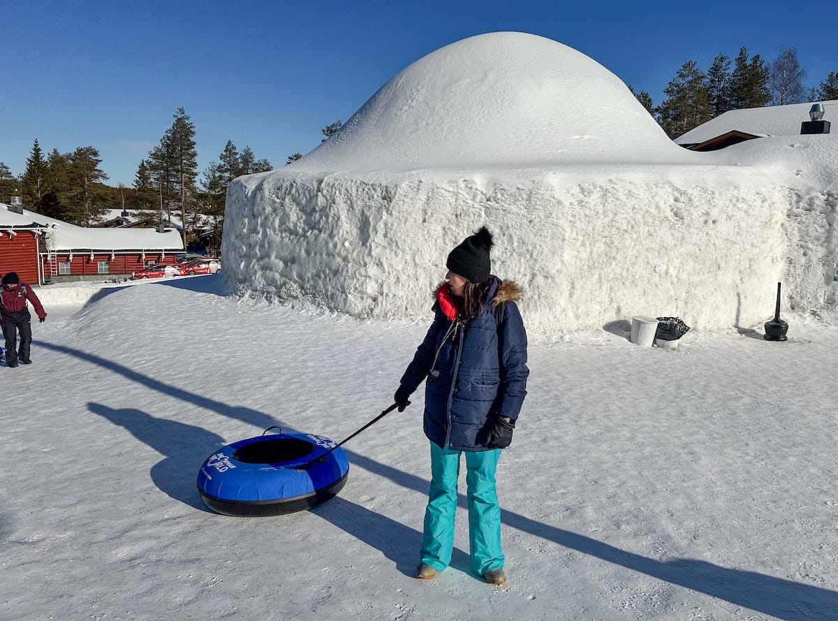 A lot of Snowman World is outside (slides, ice rink, maze, etc)