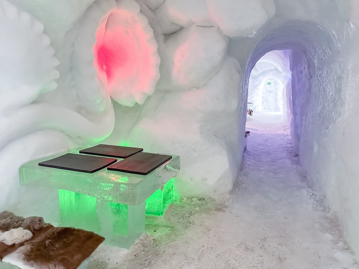Inside the ice restaurant