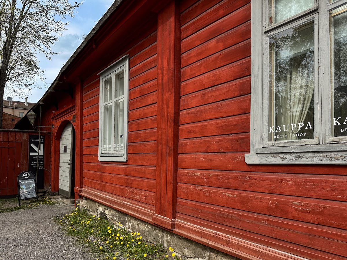 Pharmacy House and Qwensel Museum in Turku side entrance - red building