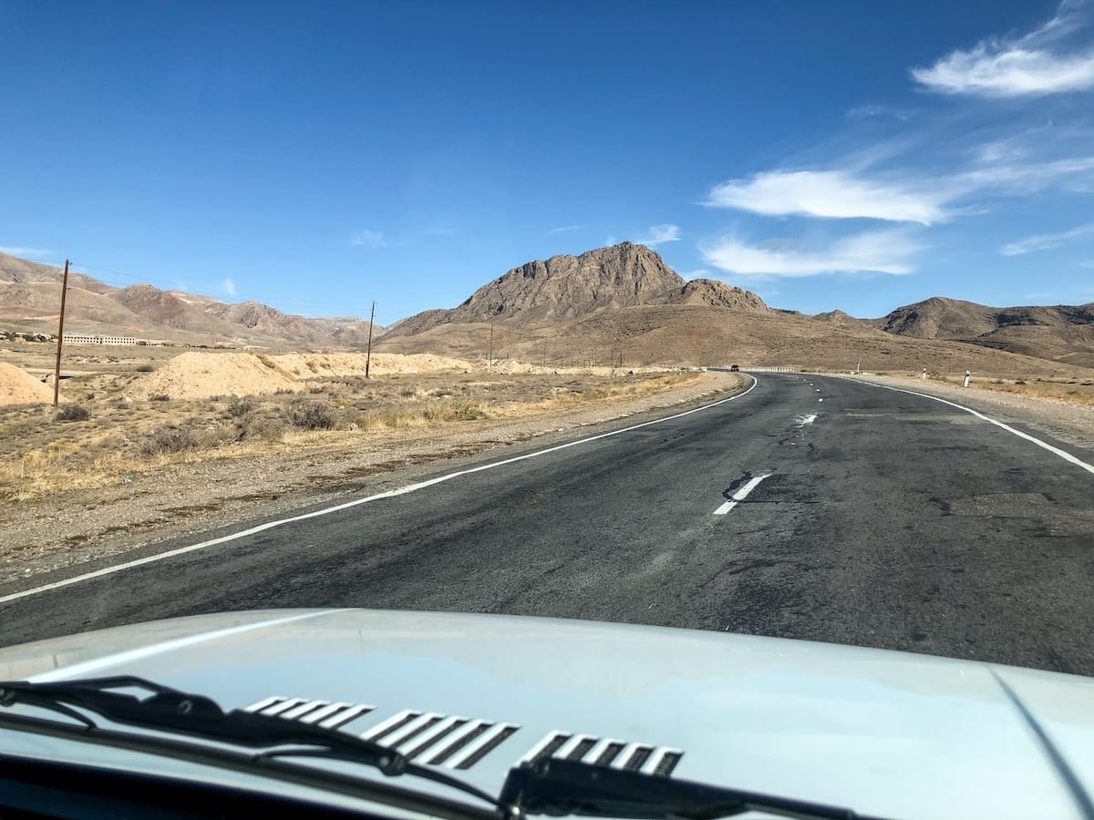 Driving the road right south of Khor Virap