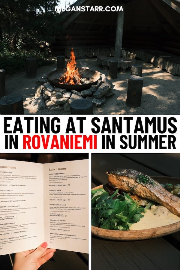Looking to visit Santamus in Rovaniemi this summer? This guide details what to expect at Santamus in summer, including menu items, opening hours, and more. | Rovaniemi restaurants | Restaurants in Rovaniemi | Rovaniemi in summer | Summer in Rovaniemi | Rovaniemi in June | Rovaniemi in July | Rovaniemi in August | What to do in Rovaniemi in summer | Where to eat in Rovaniemi | Places to eat in Rovaniemi | Santa Claus Village restaurants