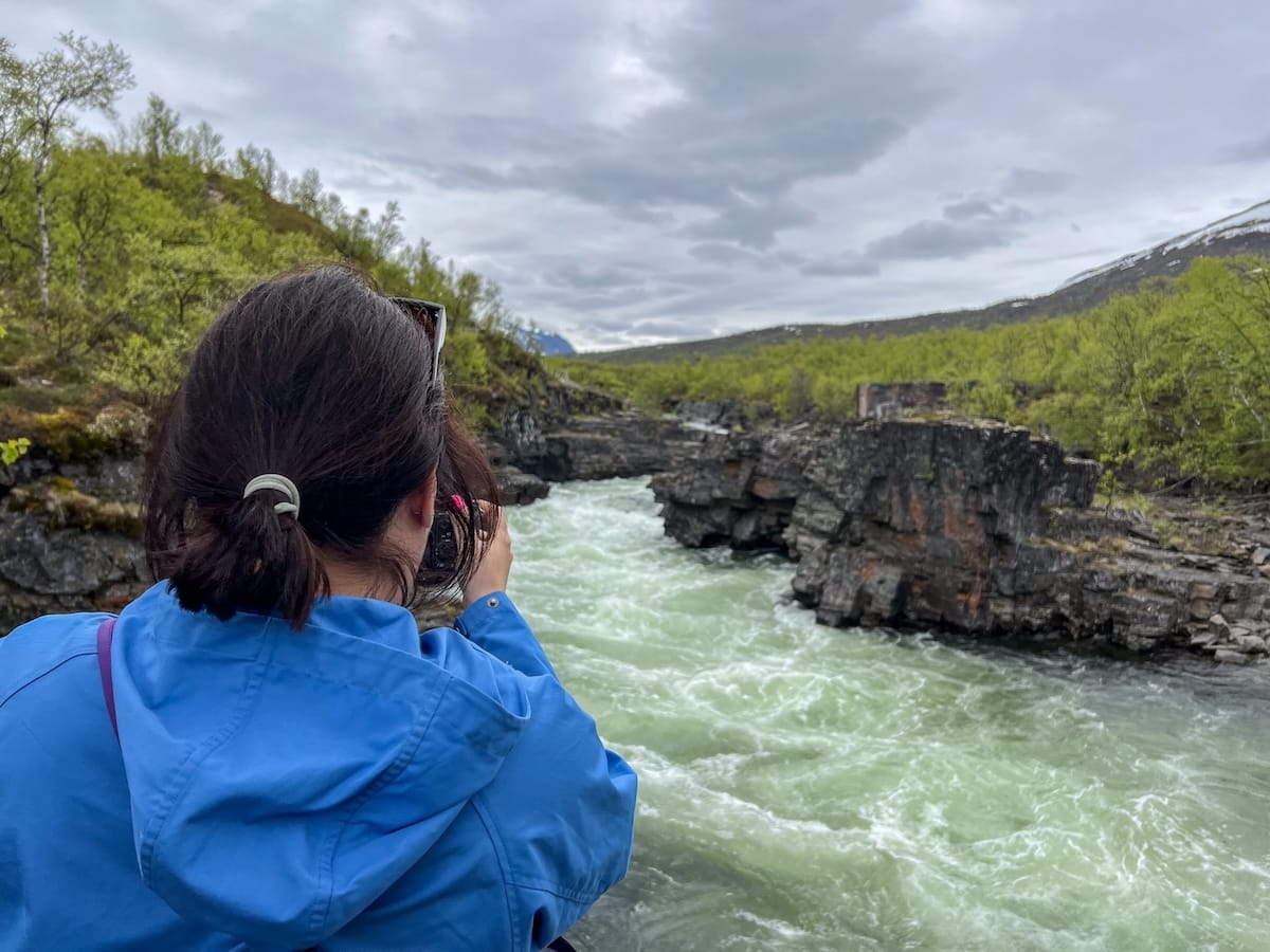 Checking out the canyon in Abisko National Park