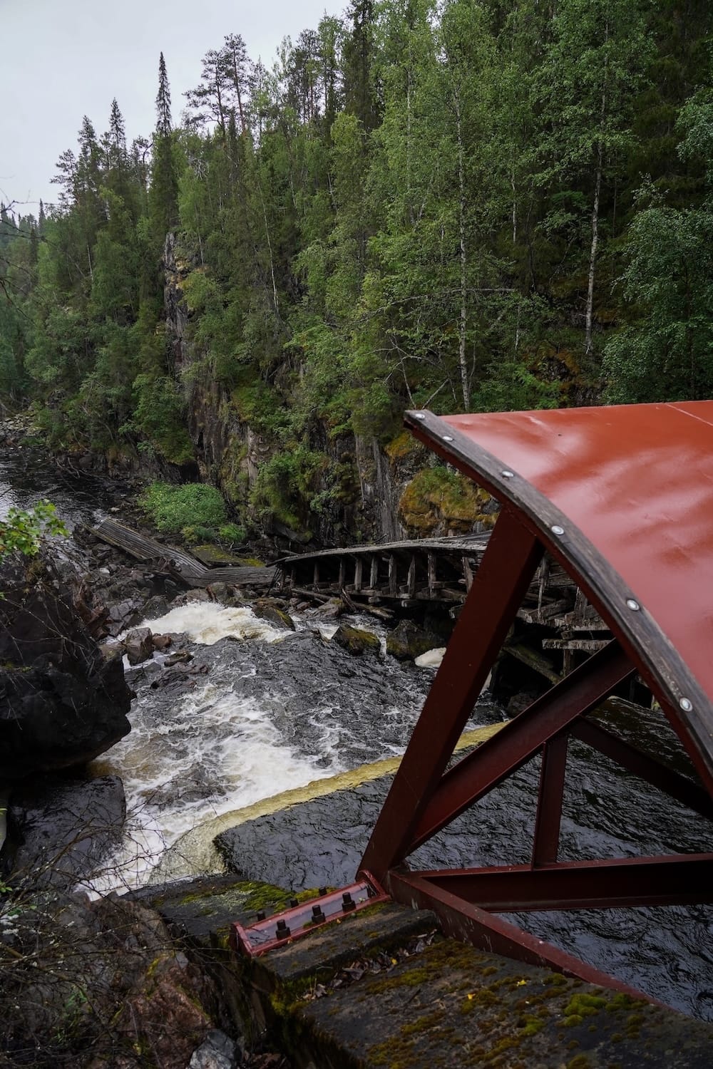 Log flume at Auttiköngäs