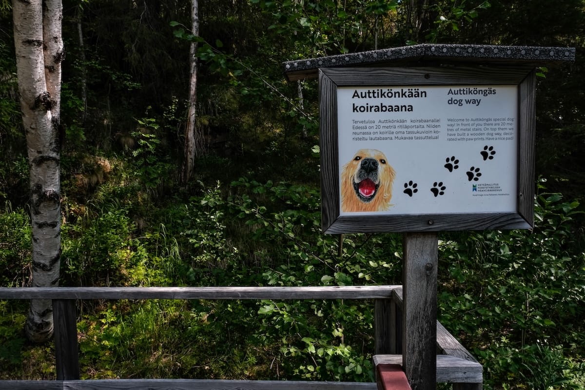Auttiköngäs Nature Trail Guide-27

Sign for dog detour on the Auttikongas Nature Trail