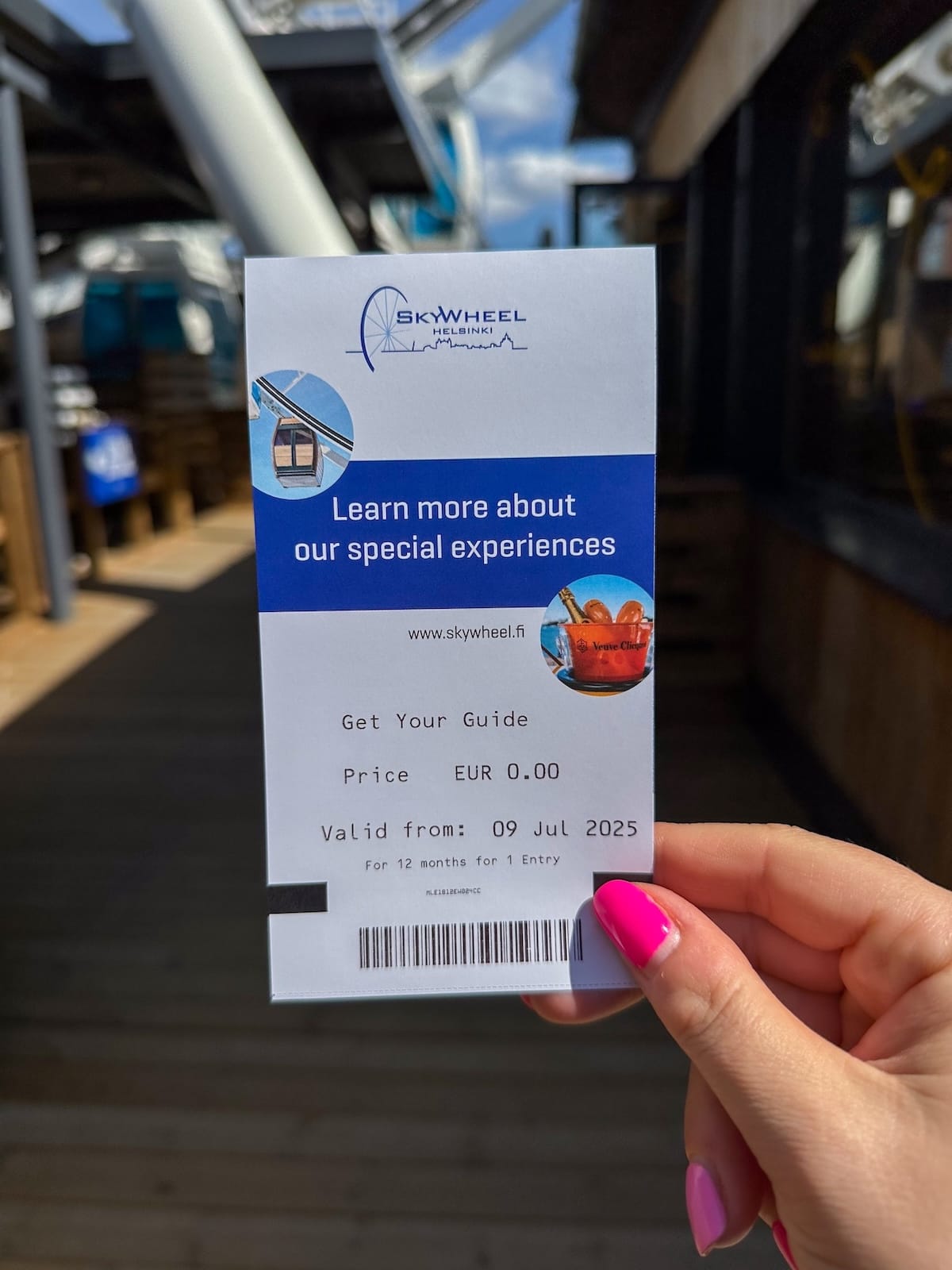 My SkyWheel ticket