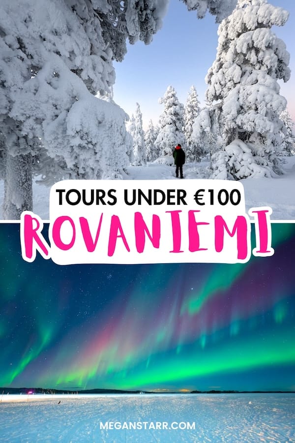 If you are looking for budget tours in Rovaniemi, you've come to the right place! These Rovaniemi affordable tours are great for winter travelers on a shoestring. | Budget-friendly tours in Rovaniemi | Rovaniemi on a budget | Rovaniemi budget tours | Rovaniemi budget excursions | Budget activities in Rovaniemi | What to do in Rovaniemi on a budget | Things to do in Rovaniemi on a budget | Affordable tours in Rovaniemi | Cheap tours in Rovaniemi