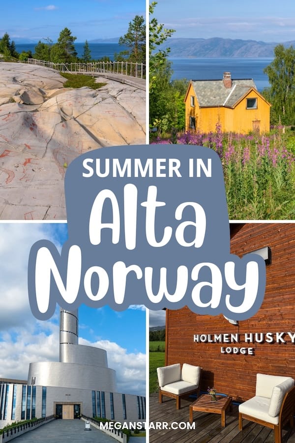 Considering visiting Alta in summer? Summer in Alta, Norway is less popular than winter but still worth the journey! This is what to know do on your trip! | Alta, Norway in summer | Summer in Alta, Norway | Alta in July | Alta in June | Alta in August | Things to do in Alta, Norway | Alta itinerary | Alta boat tours | Midnight sun in Alta | Places to visit in Northern Norway | Finnmark, Norway | What to do in Alta | Alta restaurants | Where to stay in Alta | Alta tours | Alta rock art | Alta museum | Hiking in Alta, Norway