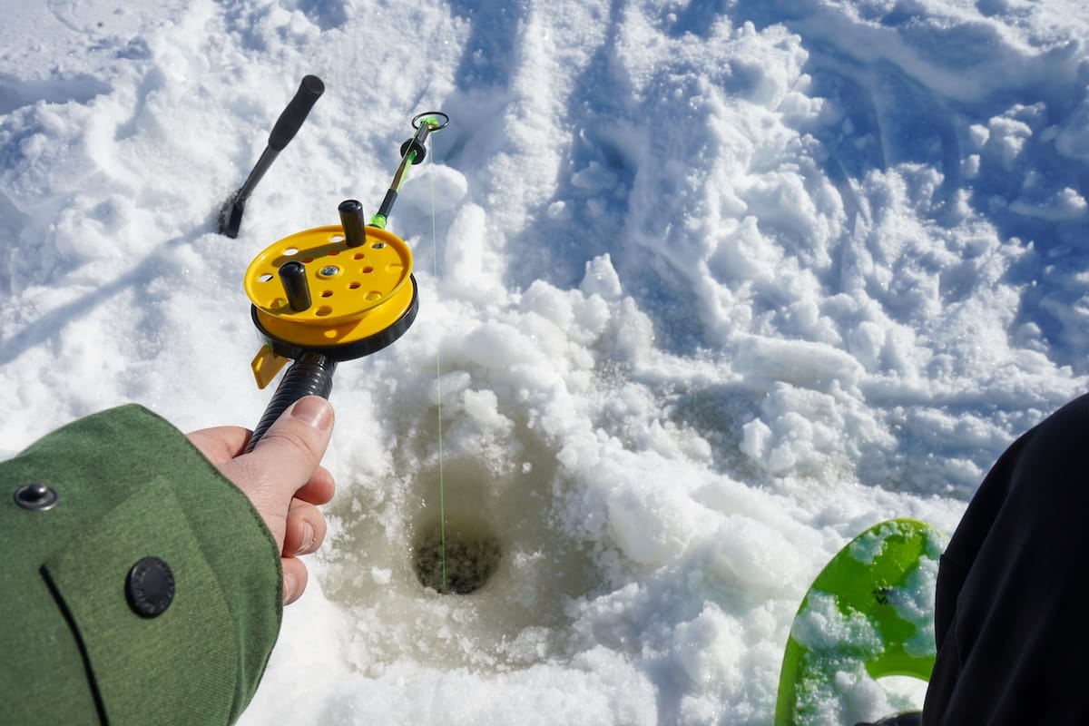 Ed ice fishing on this tour