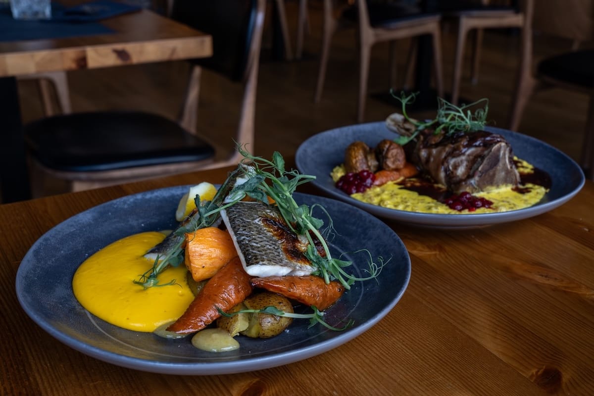 Whitefish from Lake Inari and a reindeer dish at Ukko