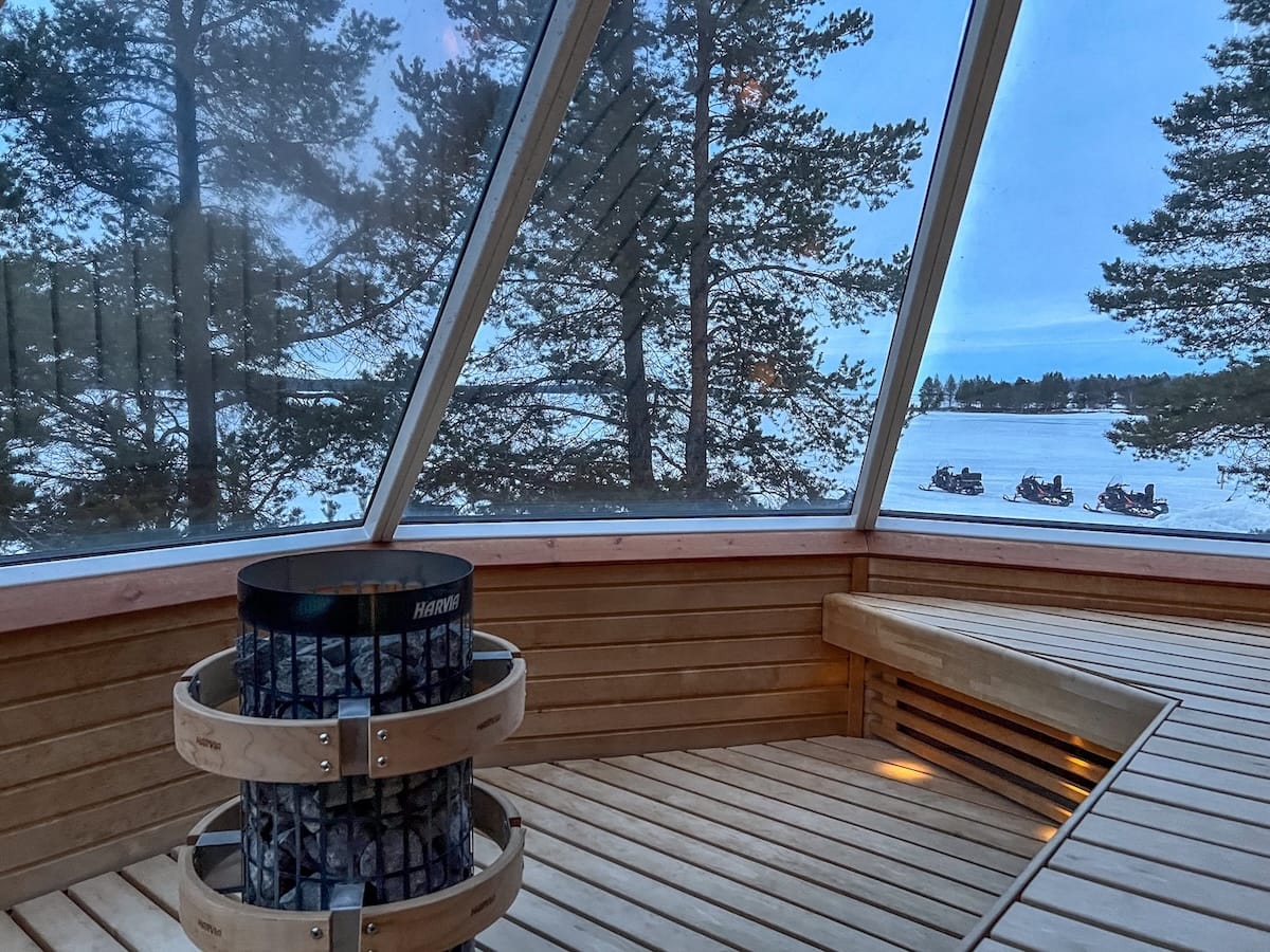Inside the sauna