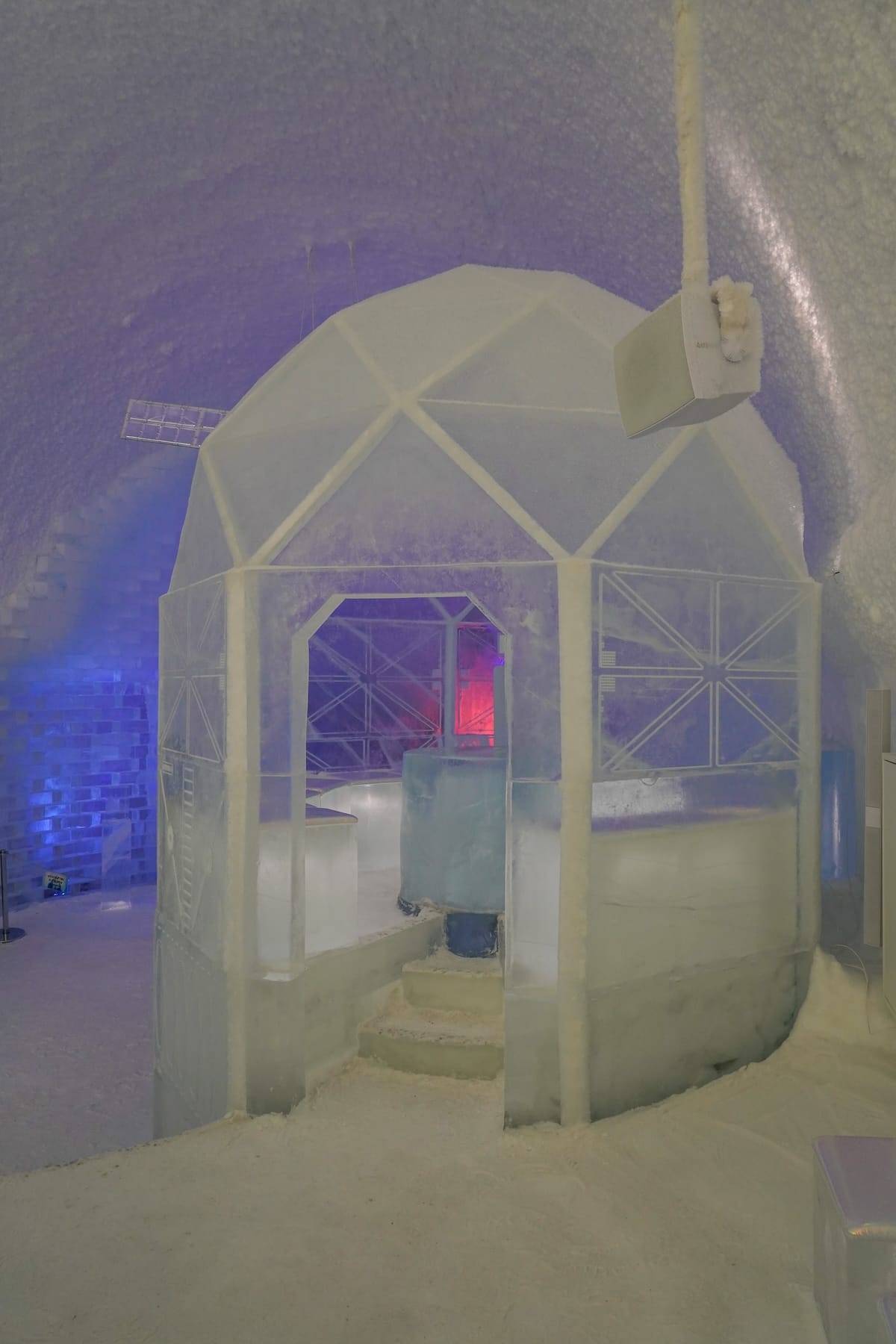Inside the ice hotel during autumn