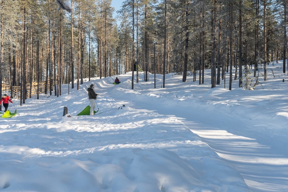 One of the sled hills at Kotatieva Resort