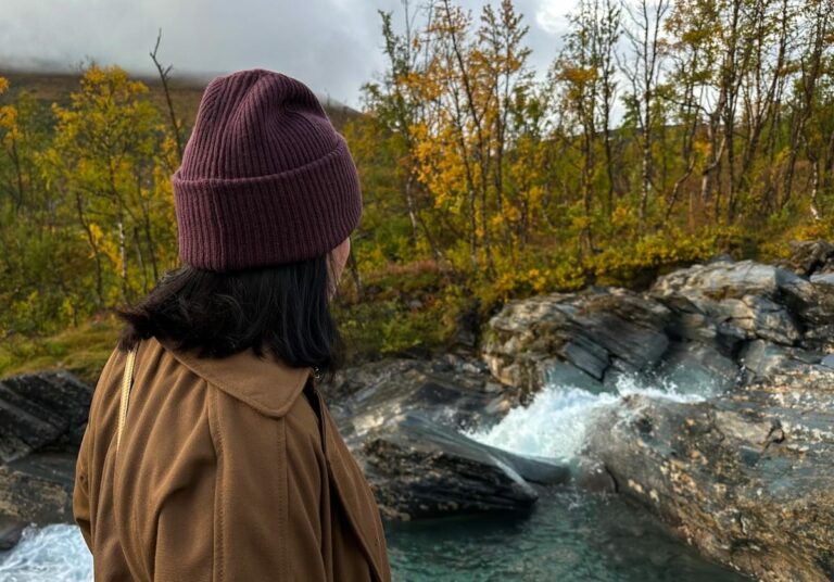 Hanging out at the Abisko waterfall
