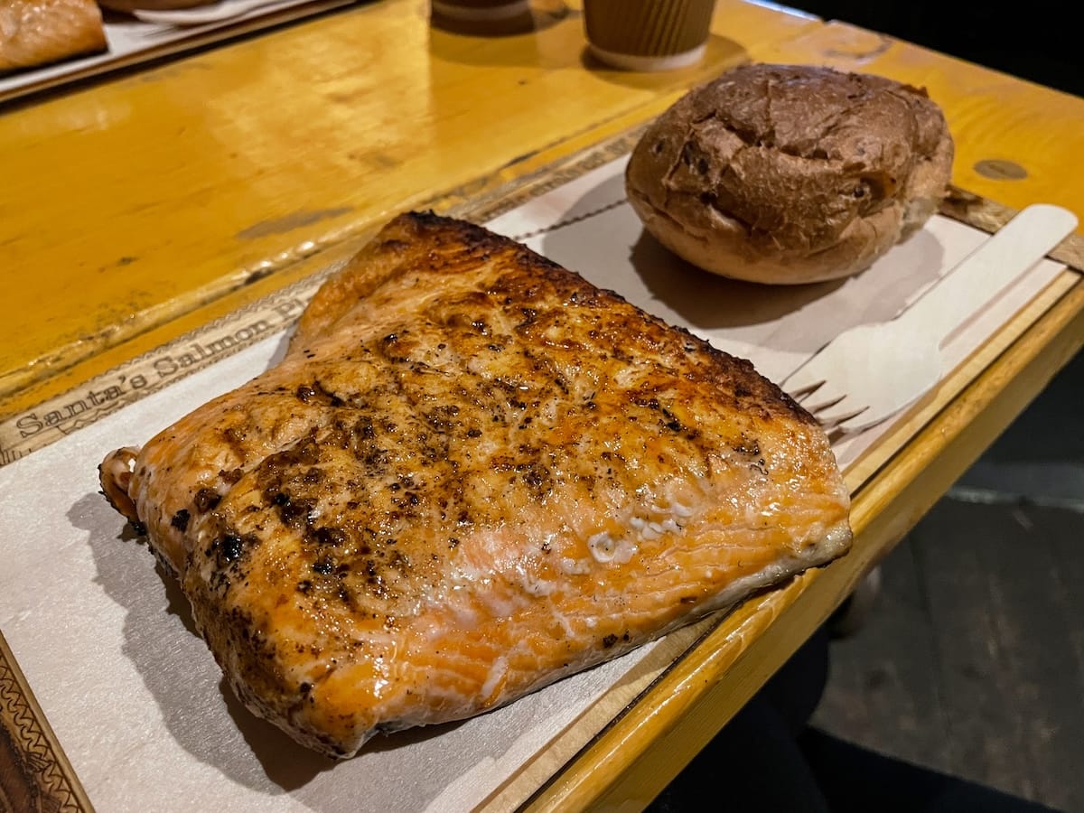 Delicious salmon at Santa's Salmon Place
