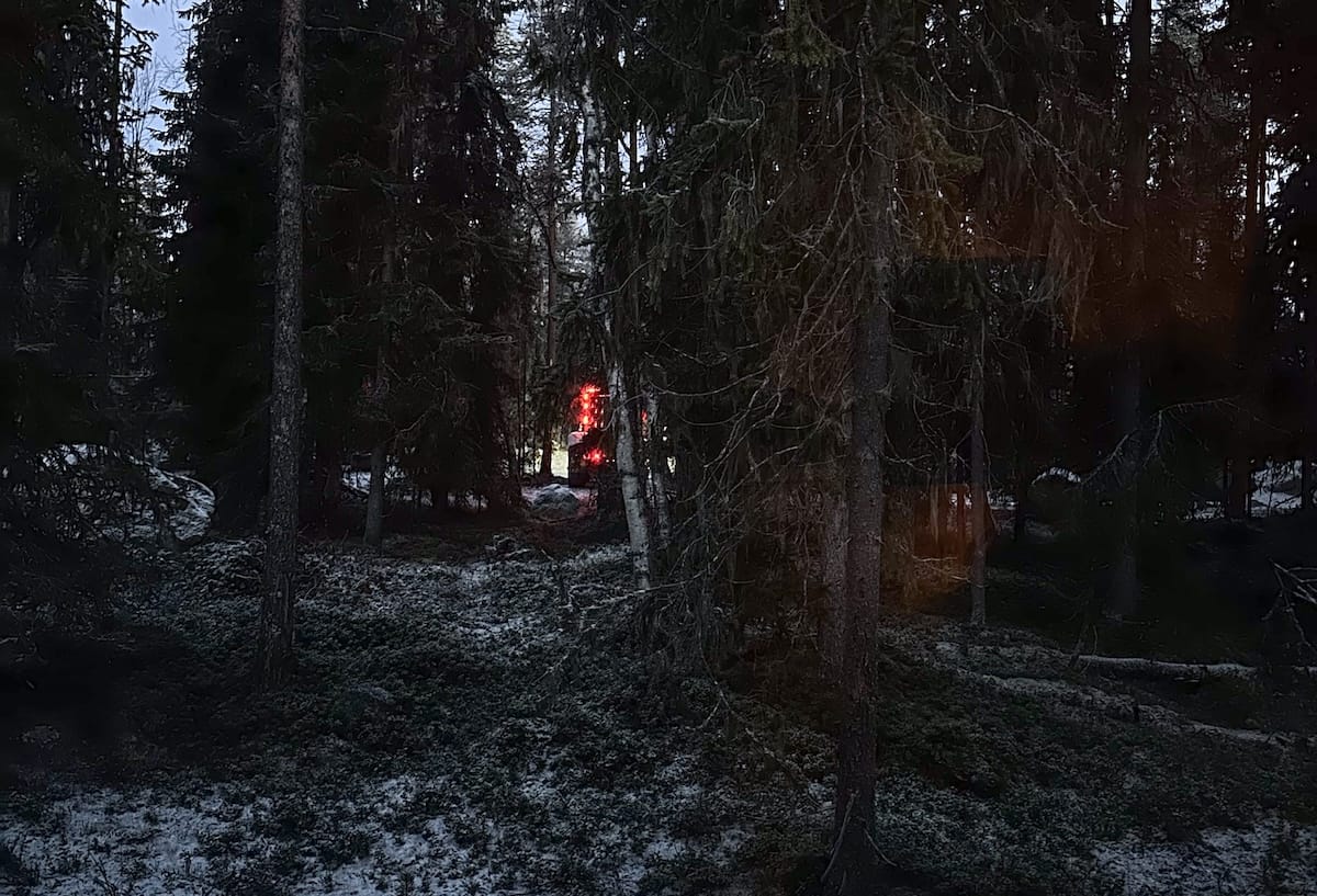 The truck outside my cabin a bit (taken at 7:49am on November 11)