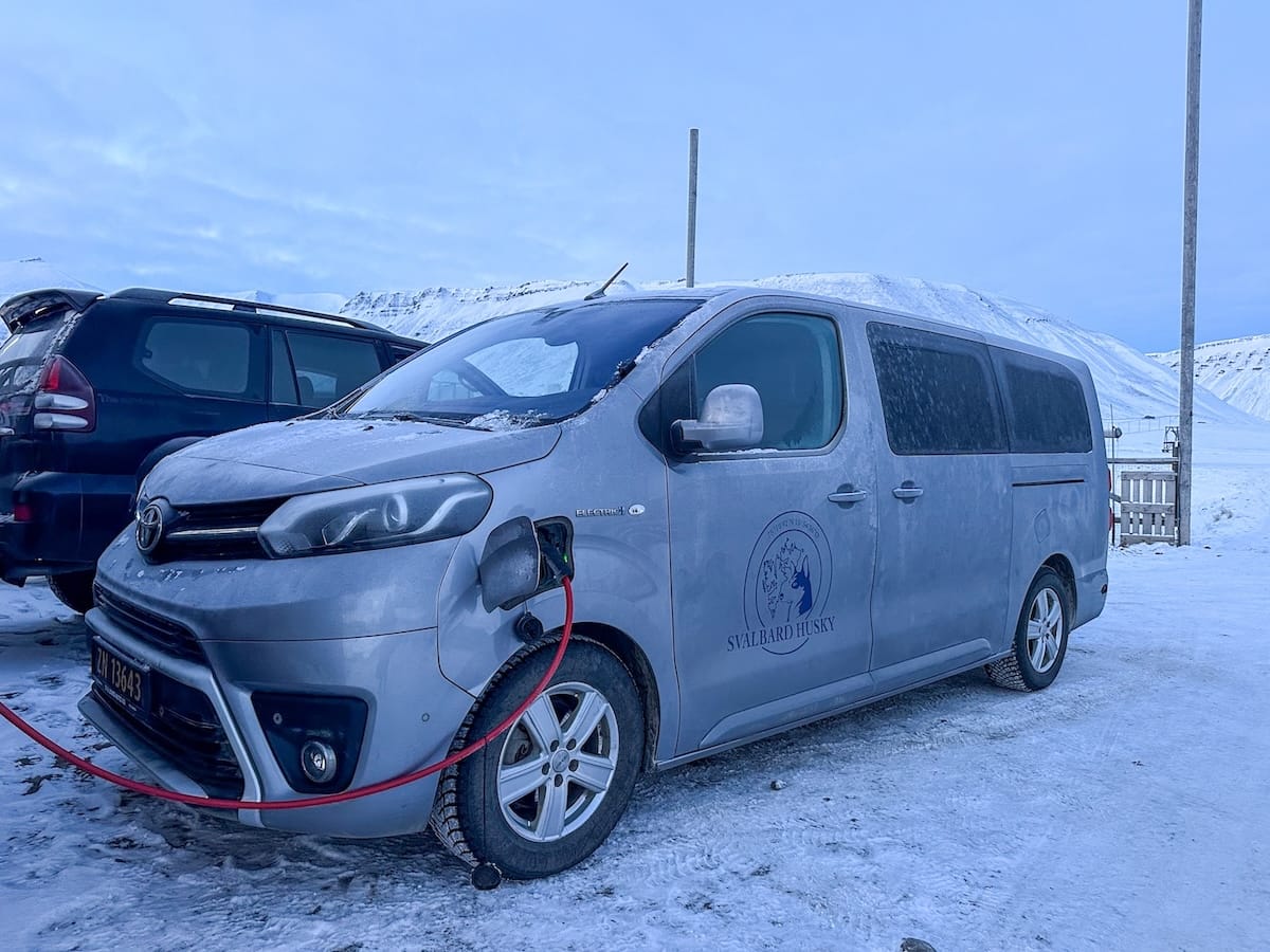 The van that drove us to and from Longyearbyen