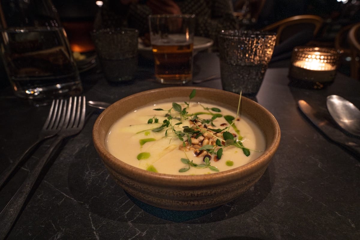 Sunchoke soup for my appetizer - YES please