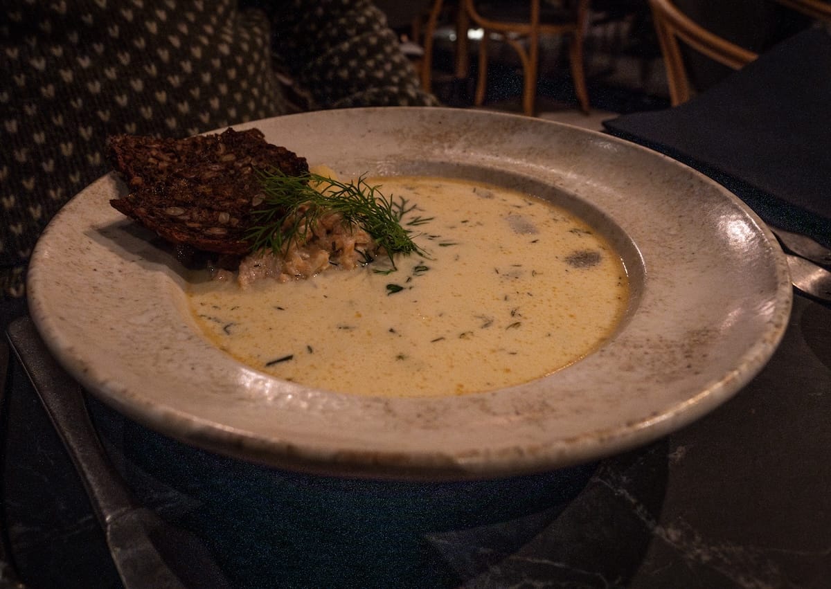 Salmon soup my partner got (and enjoyed!)