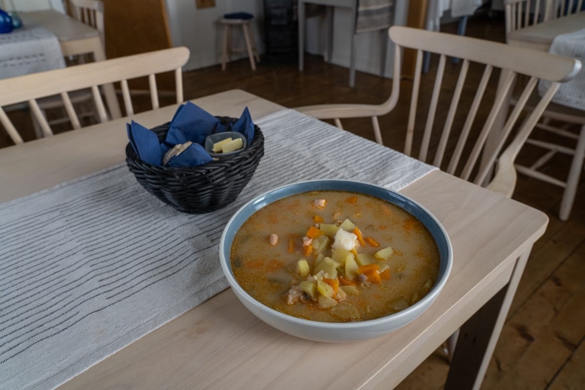 Fish soup at Slettnes Fyr