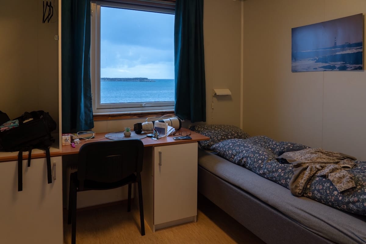 Inside my (messyish) room at Gamvik Brakkebo