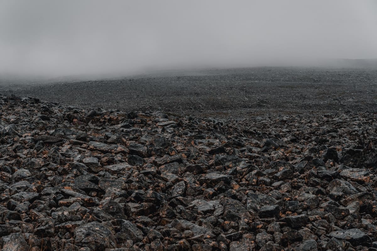 Fields of boulders at the top of Nordkynvegen