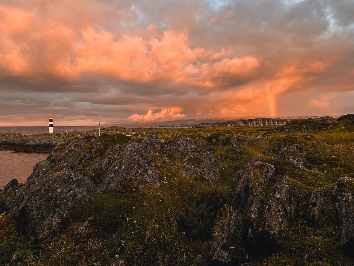 Sunset in Gamvik from the center of the village