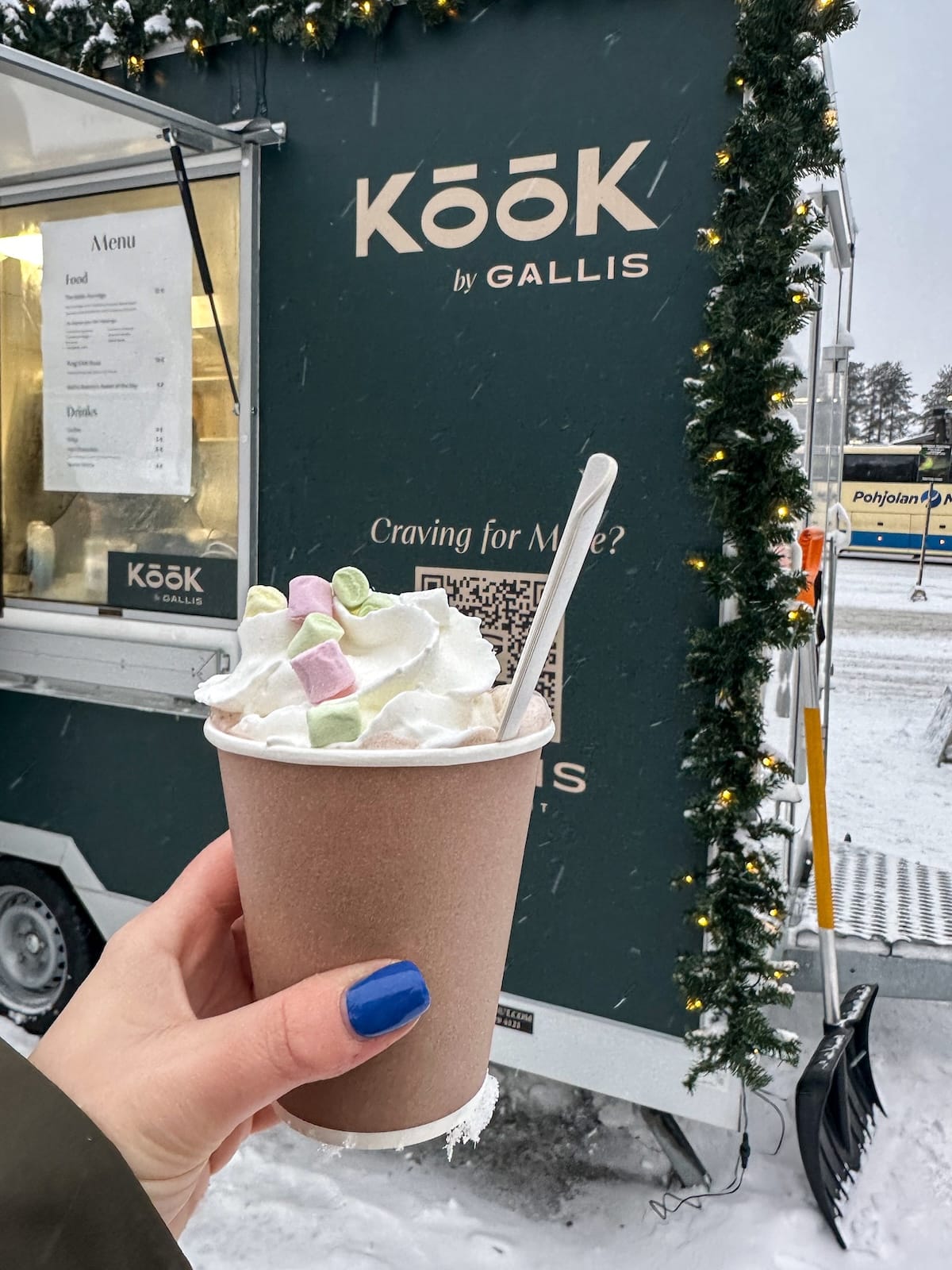 Hot chocolate at Köök by Gallis in Rovaniemi