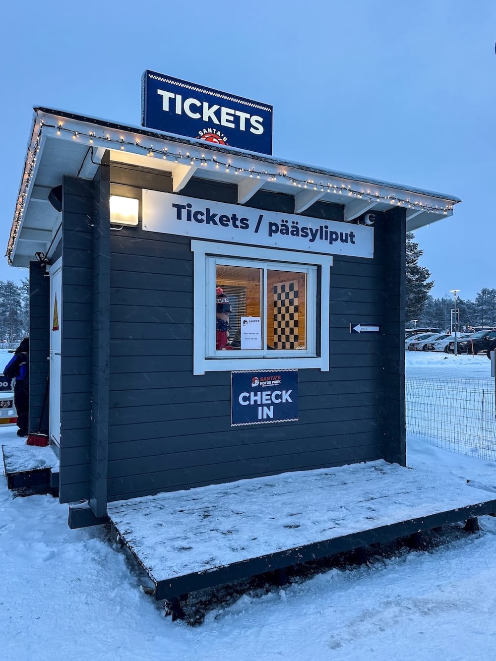 Ice karting in Rovaniemi | Santa's Motor Park
A ticket booth to check in for your experience.